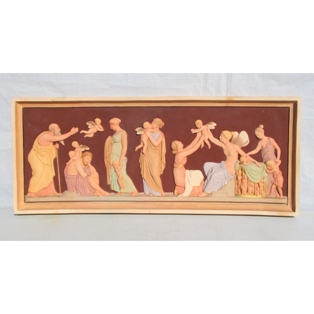 Polychrome Terra Cotta Panel Ages of Love by Copenhagen Ipsen For Sale - Image 9 of 9