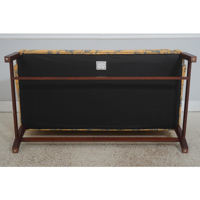 Baker Colonial Williamsburg Blue & Yellow Settee Sofa For Sale - Image 17 of 18