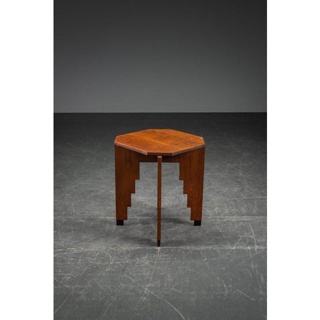 1920s Amsterdam School Side Table I have official proof of authenticity such as vintage catalogs, designer records, or...