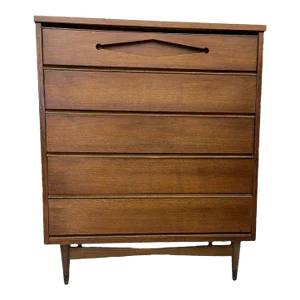 Vintage Mid Century Modern Walnut Dresser Dovetail Drawers