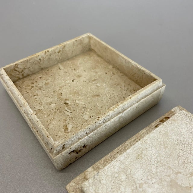 Modernist Italian Travertine Marble Box Vide Poche from Fratelli Mannelli, 1970s For Sale - Image 13 of 18