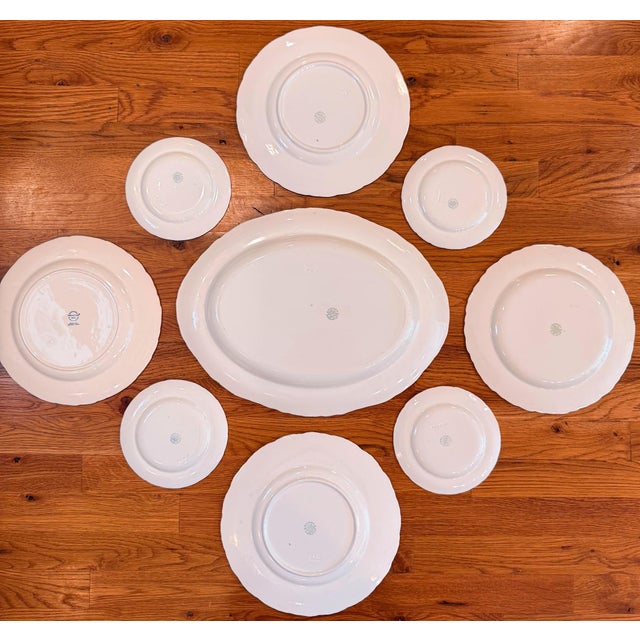 Cream Wedgwood Queens Ware China- Instant Plate Wall- Plate Arrangement- Set of 9 For Sale - Image 8 of 10
