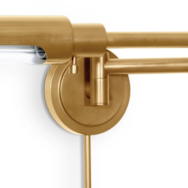 Regina Andrew Noble Swing Arm Task Sconce, Natural Brass For Sale - Image 4 of 6