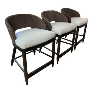 Contemporary Palecek Prescott Counter Stools - Set of 3 For Sale