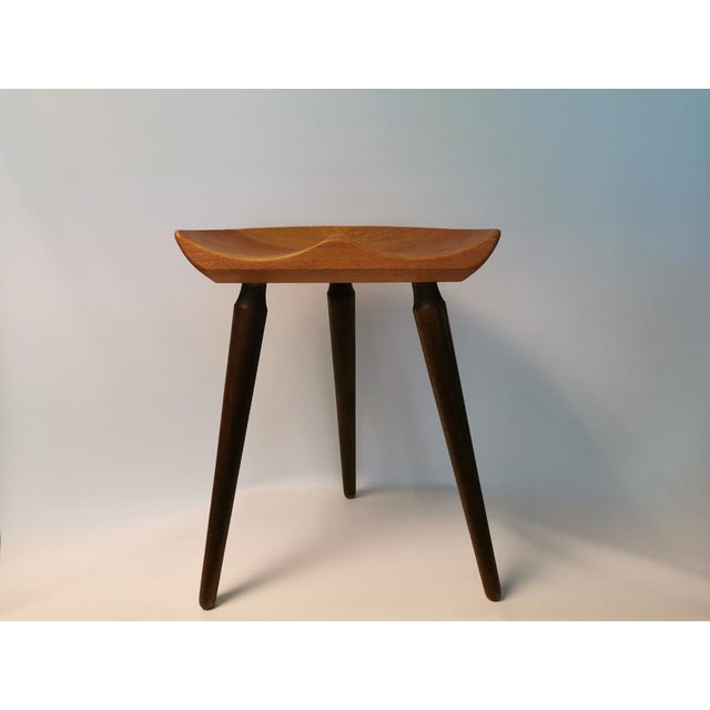 Danish Stained Beech & Raw Beech Milking Stool in the style of Mogens Lassen, 1950s For Sale - Image 15 of 15