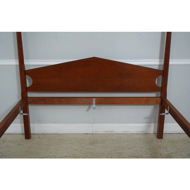 Eldred Wheeler Queen Size Solid Cherry Canopy Poster Bed For Sale - Image 9 of 12