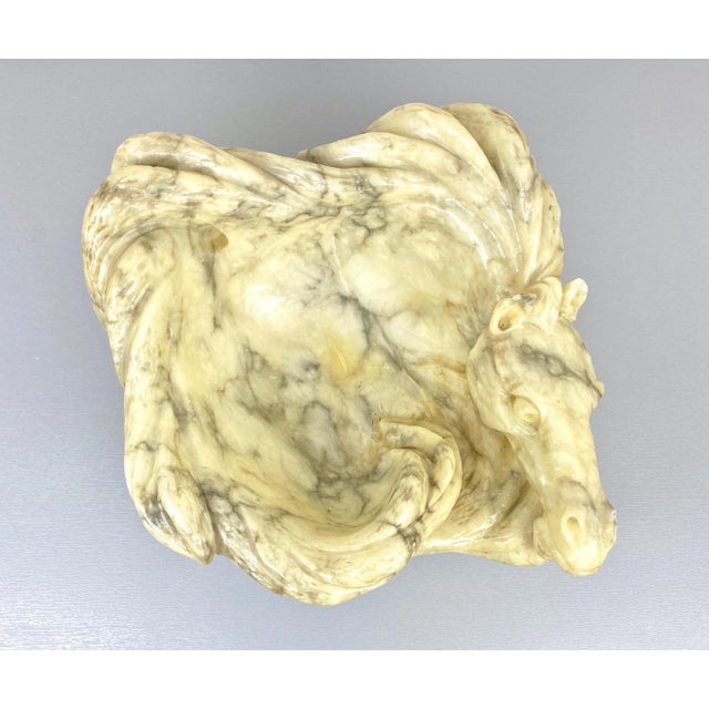 Hand Carved Alabaster Horse Centrepiece Sculpture, Italy, 1970s For Sale - Image 6 of 14