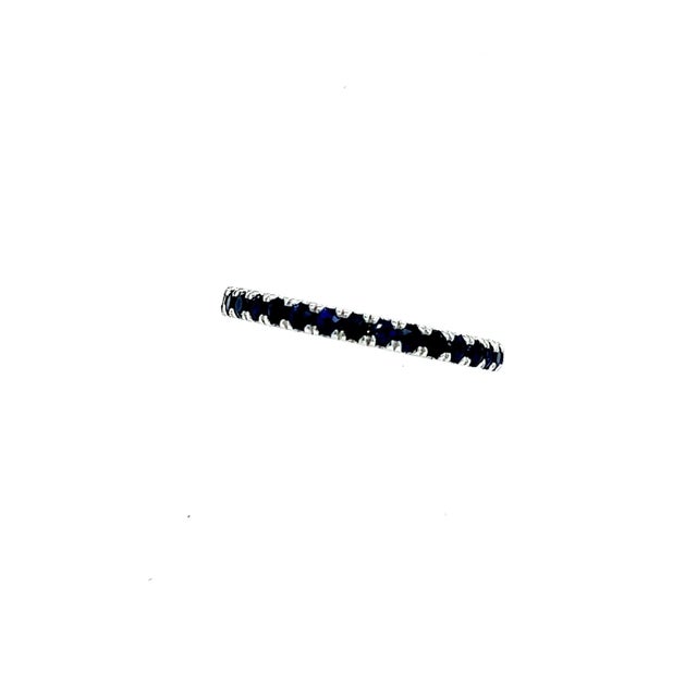 Natural Blue Sapphire Ring 6.5 14k W Gold 0.66 TCW Certified For Sale In New York - Image 6 of 15