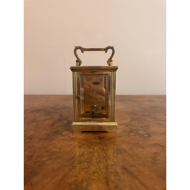Antique Victorian Brass Carriage Clock, 1880 For Sale - Image 4 of 6