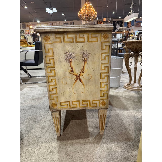 Transitional The Platt Collections Handcrafted Tan Painted Design Console Table For Sale - Image 3 of 7