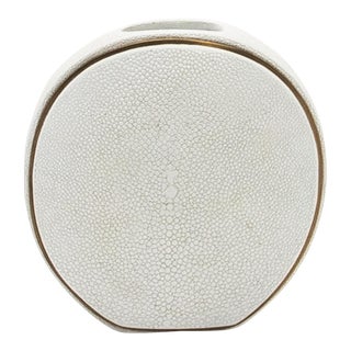 Shagreen Vase With Brass Details by R&y Augousti For Sale