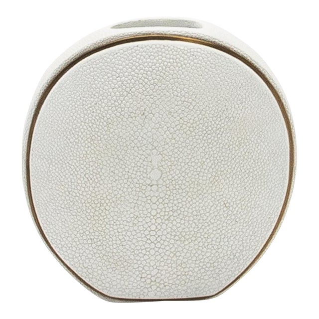 Shagreen Vase With Brass Details by R&y Augousti For Sale