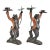 Candlestick Pair - Large Antique Hand Painted Bronze Frogs For Sale