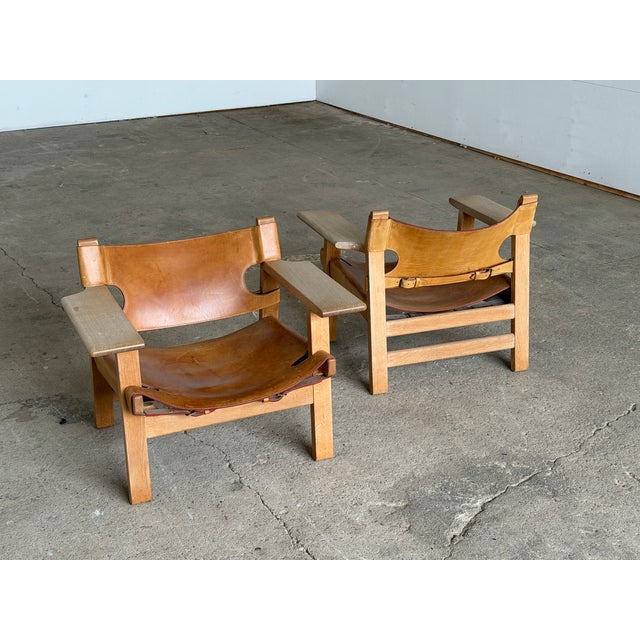 Børge Mogensen Spanish Chairs by Børge Mogensen for Fredericia Stolefabrik, 1960s, Set of 2 For Sale - Image 4 of 12