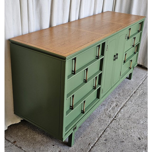 Thomasville Thomasville Green Dresser, Tamerlane Collection, Mid Century Modern, Credenza 1950's For Sale - Image 4 of 16