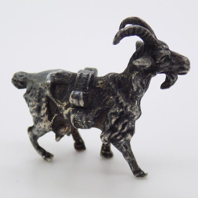 Vintage Italian Handmade Silver Goat, 1960s For Sale - Image 3 of 11