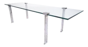Mid-Century Modern Chrome and Glass Cocktail Table