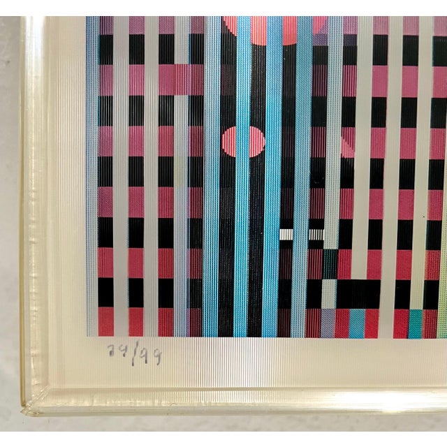 Yaacov Agam, Agam Lenticular Kinetic Agamograph Hand Signed numbered Israeli Kinetic Op Art For Sale - Image 11 of 16