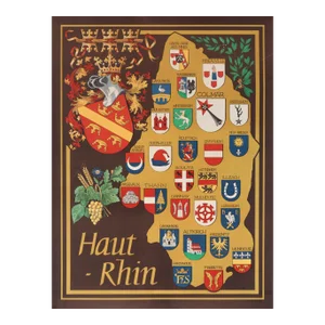 1983 French Map Poster - Map of Haut-Rhin