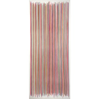 Sarah Vaaler Modern Minimalist Drawing With Multicolor Stripes in Red, Purple and Light Green For Sale