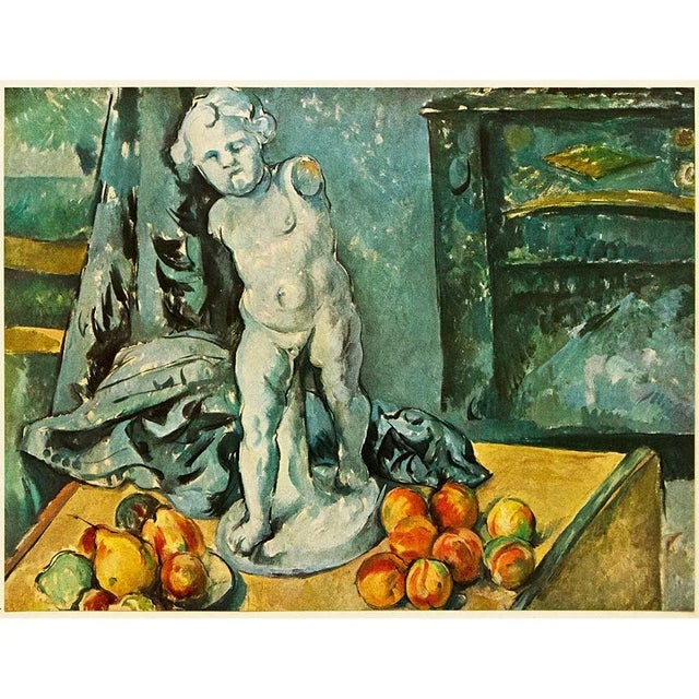 Teal 1940s After Paul Cezanne "Still Life With a Plaster Cast", First Edition Vintage Swiss Lithograph For Sale - Image 8 of 8