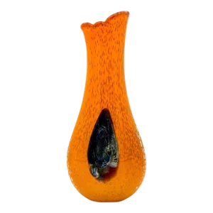 Mid-20th Century Orange Art Glass Vase