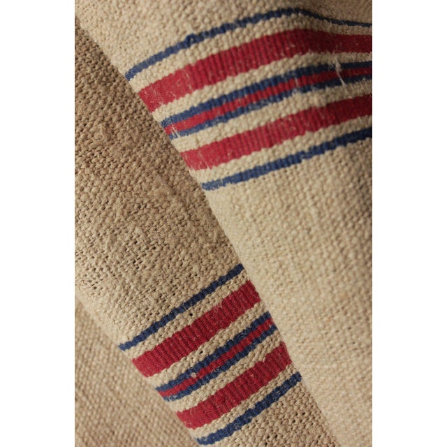 Vintage Organic Hemp Upholstery Washed Linen Grain Sack Fabric 28 Yds