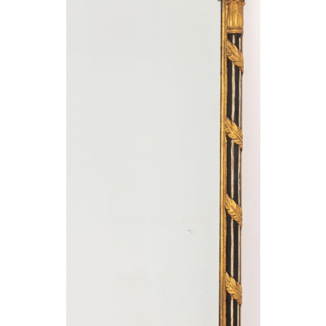 Mid 20th Century Neoclassical Style Ebonized and Giltwood Mirror For Sale - Image 5 of 9