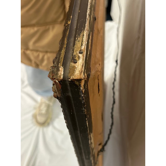 Glass Mid-Century Gilt Mirror For Sale - Image 7 of 9