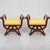 Wood French Neo-Classical Style Fruitwood & Bronze X Base Benches / Ottomans - Pair For Sale - Image 7 of 7