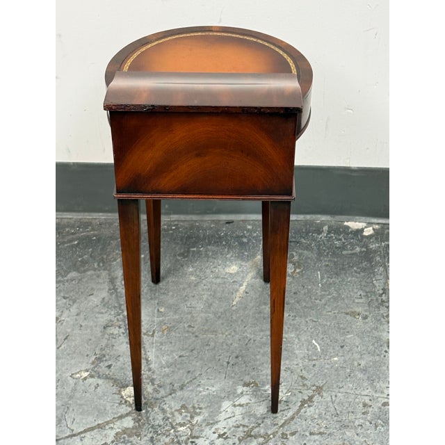 Circa 1920's Mahogany + Leather Side Table For Sale - Image 4 of 12