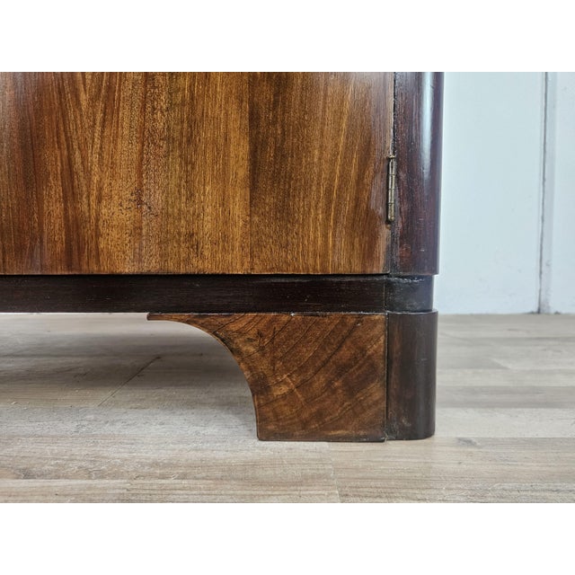 Art Deco Sideboard in Mahogany Feather with Marble Top and Brass Handles, 1940 For Sale - Image 17 of 18