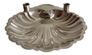 English Silver Plate Shell-Shaped Party Platter
