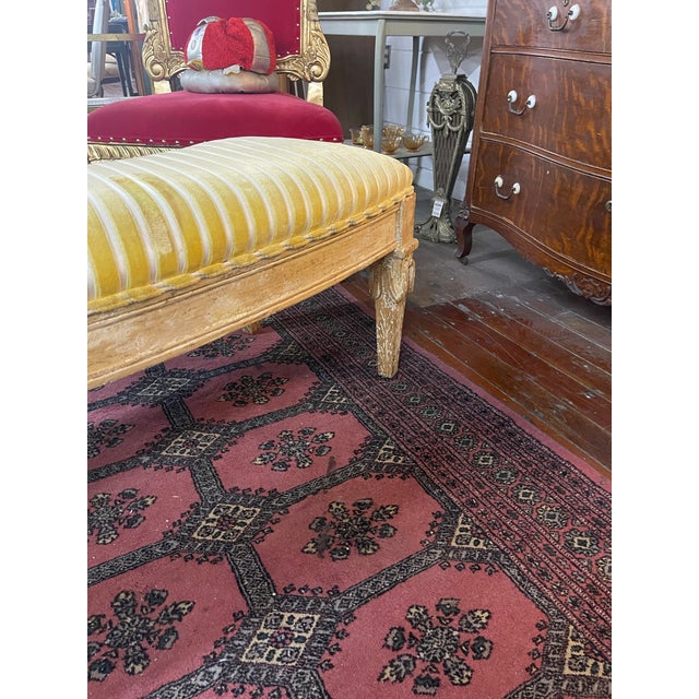 Mid 20th Century Curved Louis XVI-Style Gilt Bench For Sale In Los Angeles - Image 6 of 7