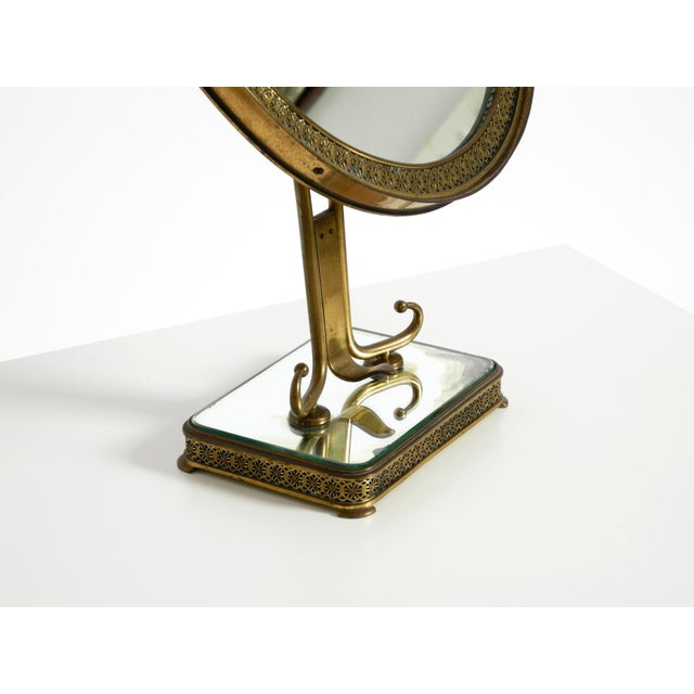 Large Mid-Century Italian Brass Table Mirror, 1950s For Sale - Image 13 of 18