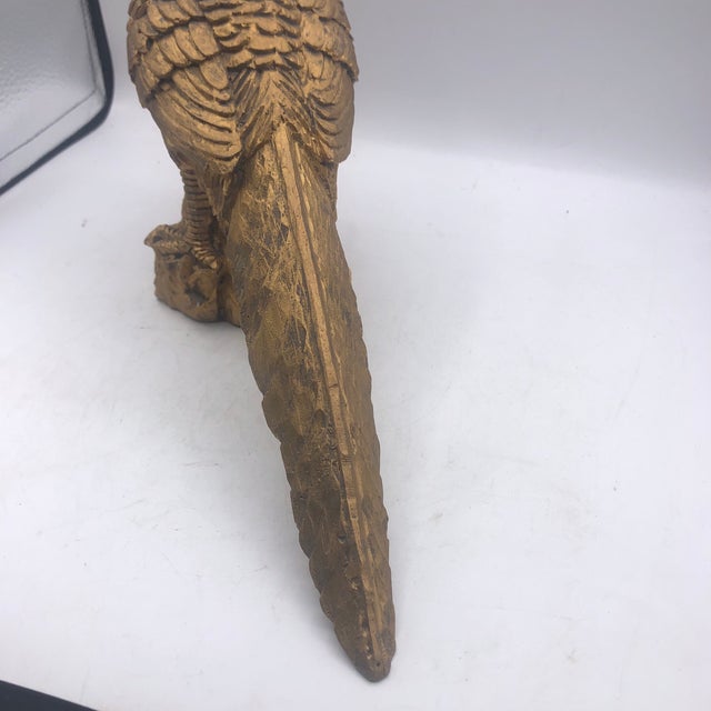 Gold 1970s Syroco Gold Bird Sculpture For Sale - Image 8 of 9