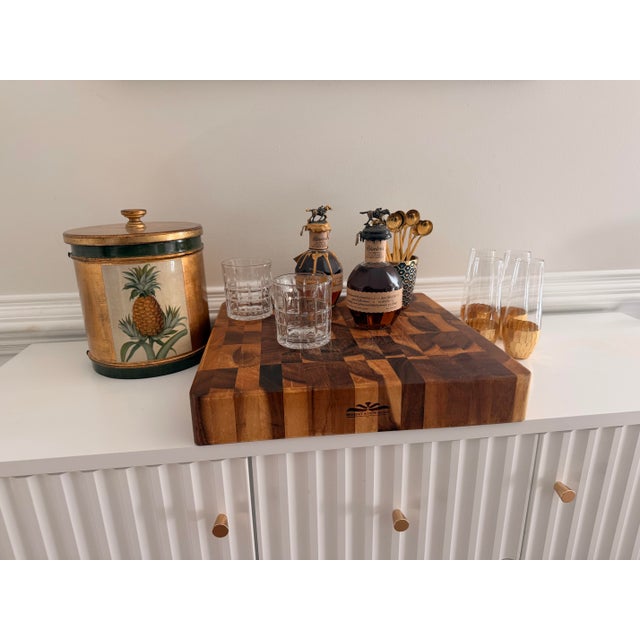 Brown Mountain Woods 16” Square Extra-Thick 3” End-Grain Acacia Butcher Block Cutting Board For Sale - Image 8 of 9