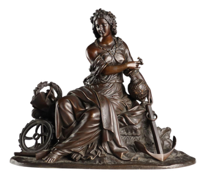 Antique Bronze Figure of Young Woman from Moreau Manufactory, 1900s