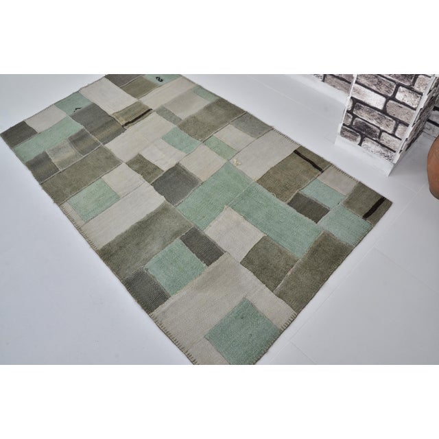 Handmade wool carpet in Turkish Anatolia , Vintage Oushak Rug,Turkish Vintage Anatolian Rug, Handmade wool Rug . One Of...