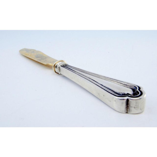 Cheese Knife in Gilded Silver with Grooves For Sale - Image 3 of 7