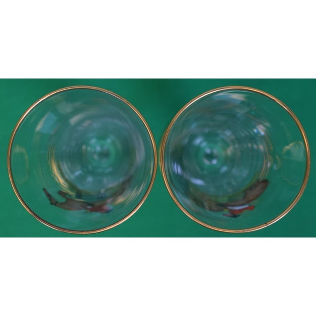 Traditional Set X 2 Abercrombie & Fitch/ Cyril Gorainoff Hand Painted Pilsner Glasses For Sale - Image 3 of 6