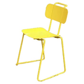 Vintage Italian Yellow Metal Chair, 1980s For Sale