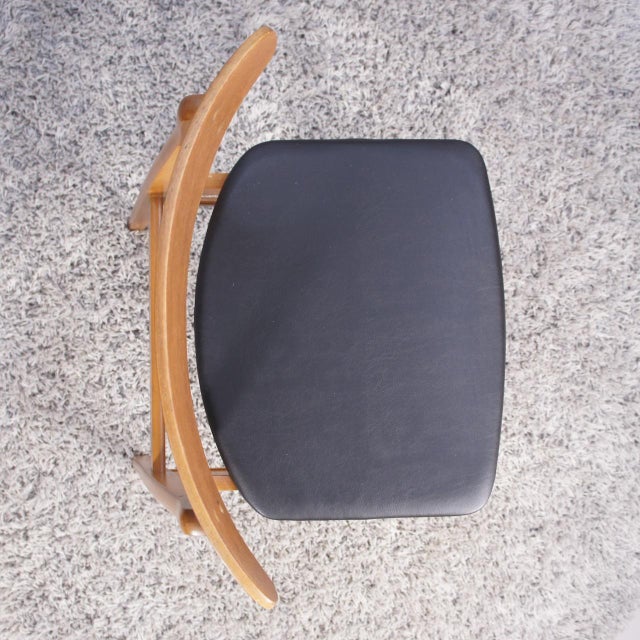 1960s Dining Chairs in Teak and Beech with Leaterette Seats, 1950s, Set of 4 For Sale - Image 5 of 6