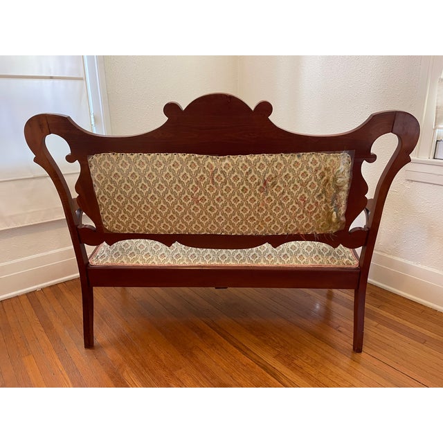 English Late 19th Century Eastlake Sette and Loveseat Parlor Set For Sale - Image 3 of 8