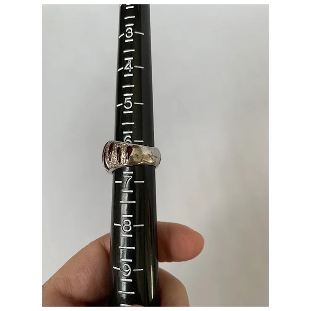 Metal Sterling & Resin Angelique De Paris Ring, Size 6.5 For Sale - Image 7 of 7