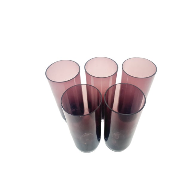 Purple Postmodern Pitcher by Sarnecki for Krosno Glassworks, Poland, 1970s, Set of 5 For Sale - Image 8 of 16