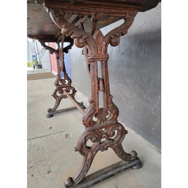 Antique Cast Iron Pub Table Circa. 1900 For Sale - Image 4 of 10