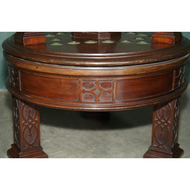 Wood Victorian Chippendale Hardwood Revolving Billiard Cue Stand, 1880 For Sale - Image 7 of 18