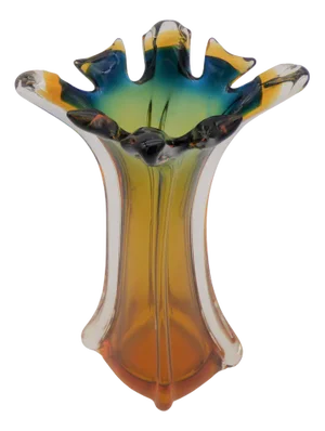 Italian Multi-Colored Murano Glass Vase, 1950s