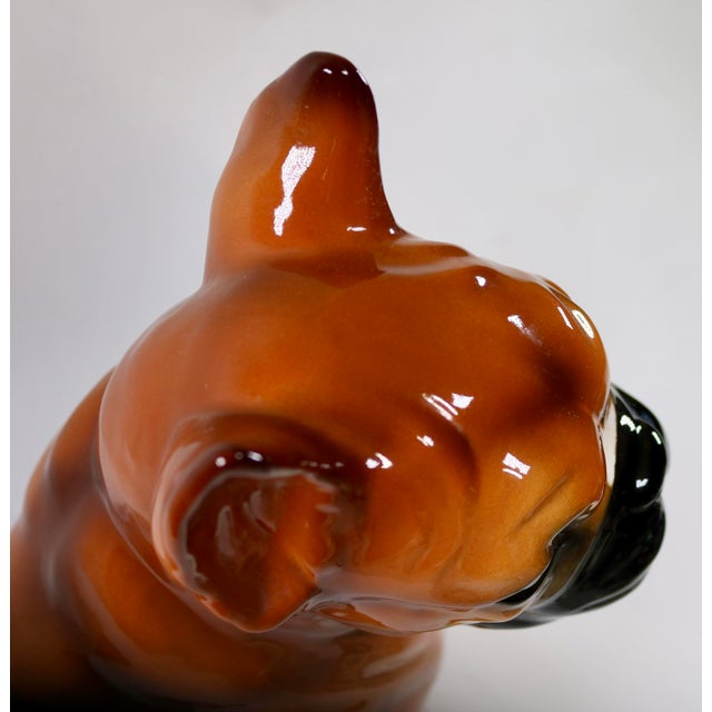 Ceramic Mid-Century Italian Hand Painted Boxer Puppy Large Figurine For Sale - Image 7 of 13